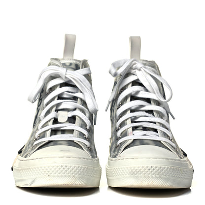 Christian Dior Technical Canvas Oblique Mens B23 High Top Sneakers 41 White Black 2 of 9