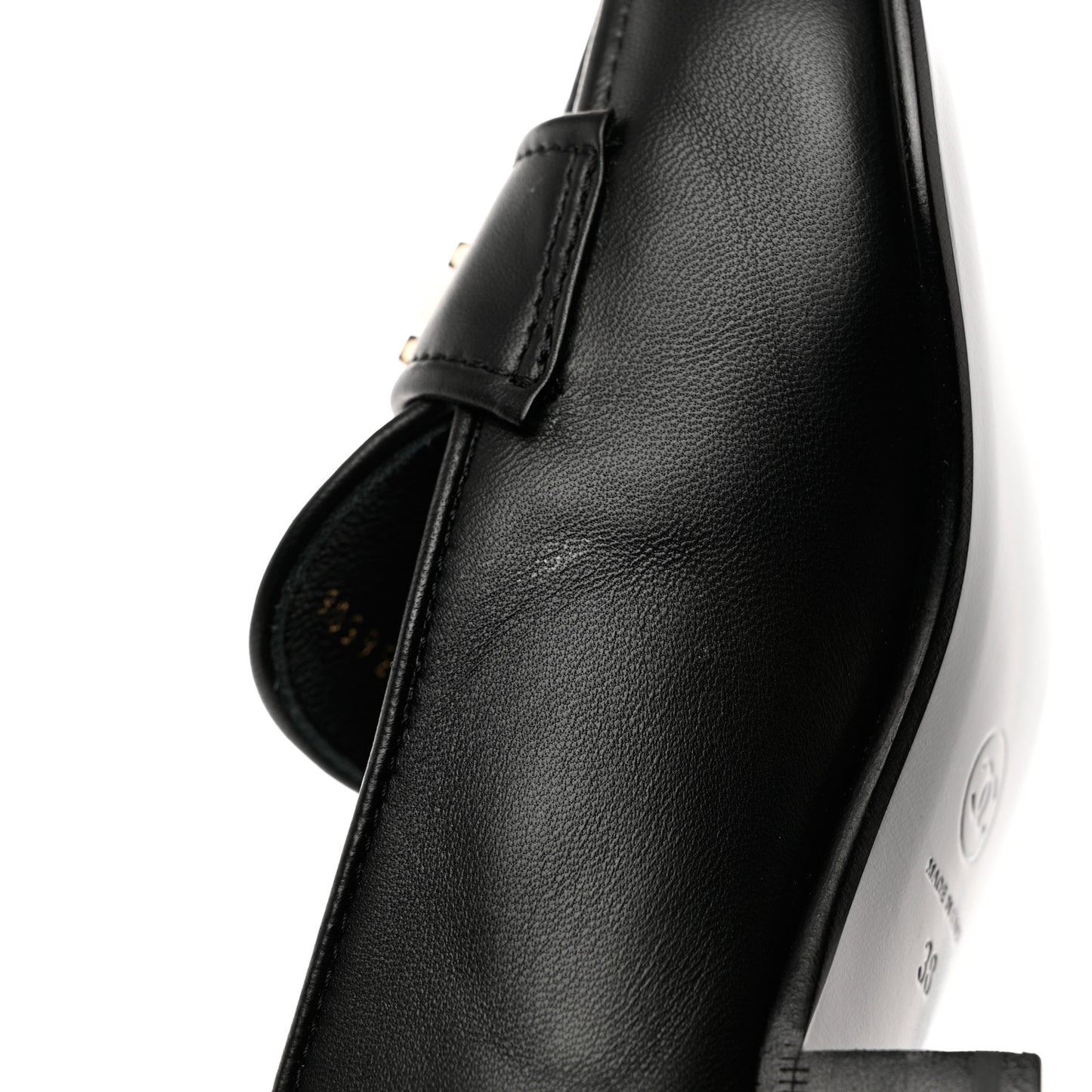 Lambskin Quilted Boy Loafers 38 Black