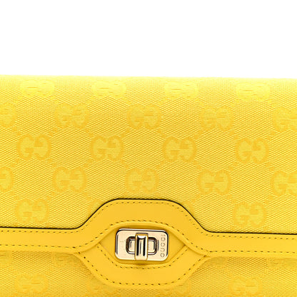 Gucci GG Monogram Textured Dollar Calfskin Small Luce Shoulder Bag Yellow 17 of 21