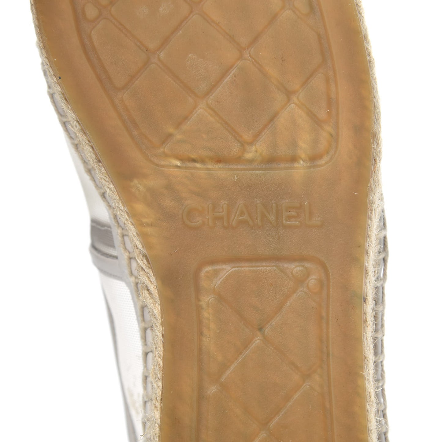 Mesh Grosgrain CC Espadrilles 38 Beige