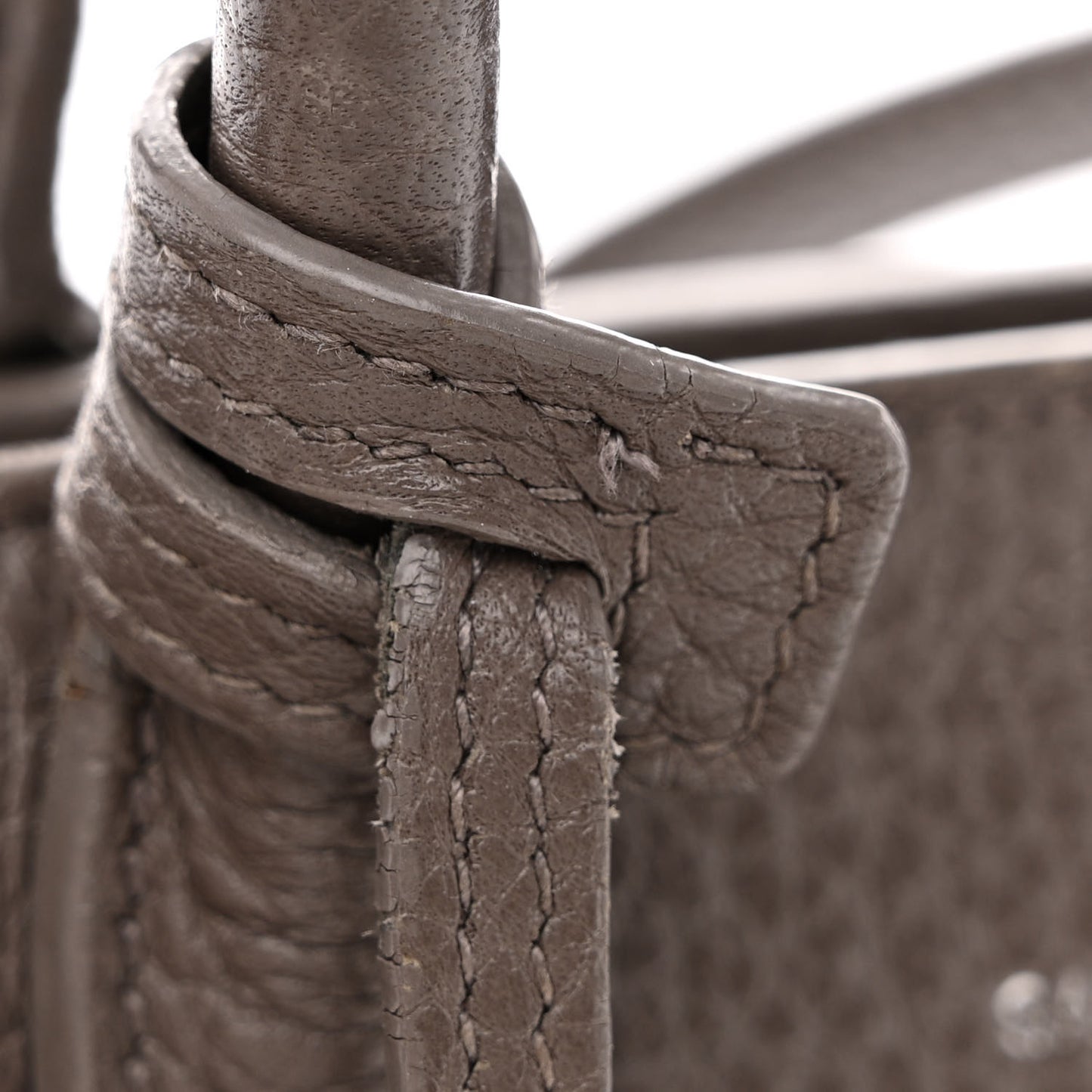 Grained Calfskin Nano Sac De Jour Fog