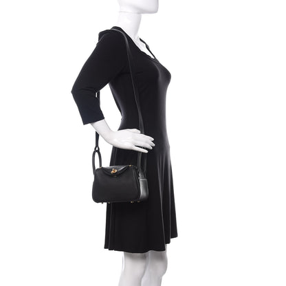 Hermes Taurillon Clemence Mini Lindy 20 Black 2 of 11