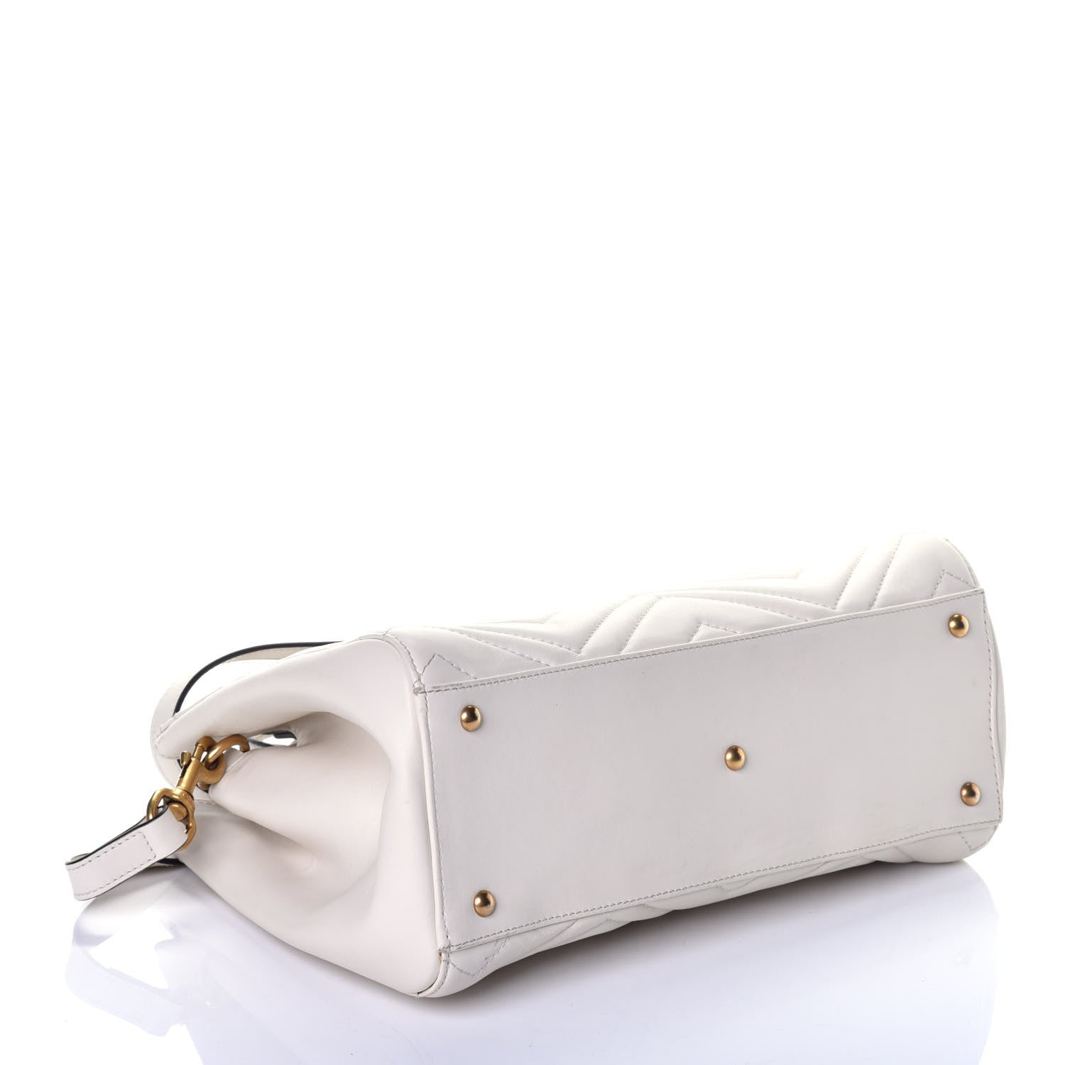 Gucci Calfskin Matelasse Small GG Marmont Tote White 5 of 10