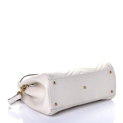 Gucci Calfskin Matelasse Small GG Marmont Tote White 5 of 10