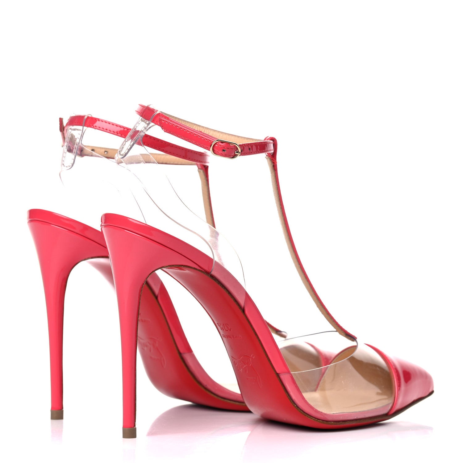Christian Louboutin Patent PVC Nosy 100 Pumps 37.5 Begonia 4 of 14
