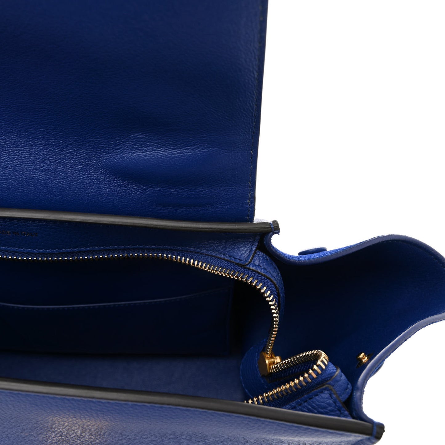 Drummed Calfskin Suede Small Trapeze Indigo