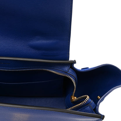 Celine Drummed Calfskin Suede Small Trapeze Indigo 10 of 10