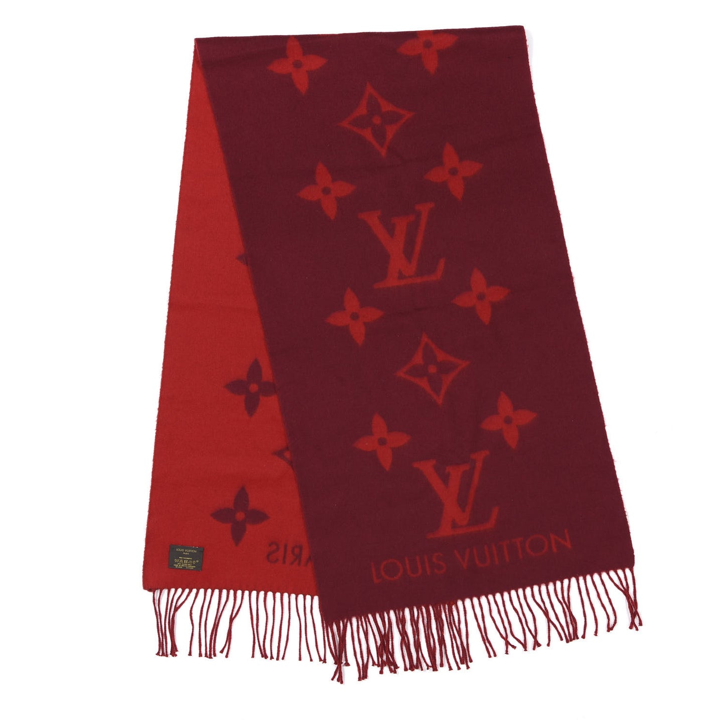 Cashmere Monogram Reykjavik Scarf Cherry