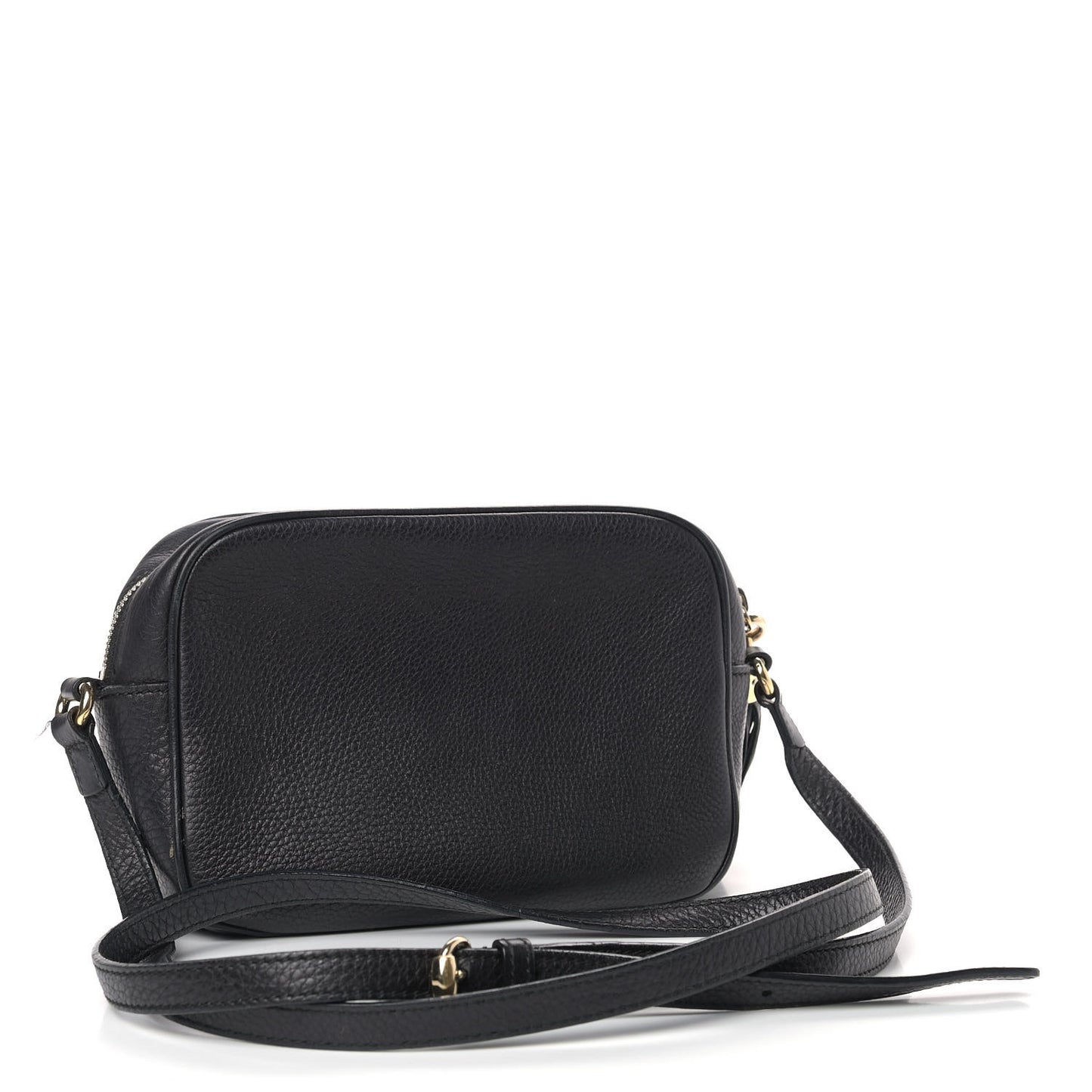 Pebbled Calfskin Small Soho Disco Bag Black