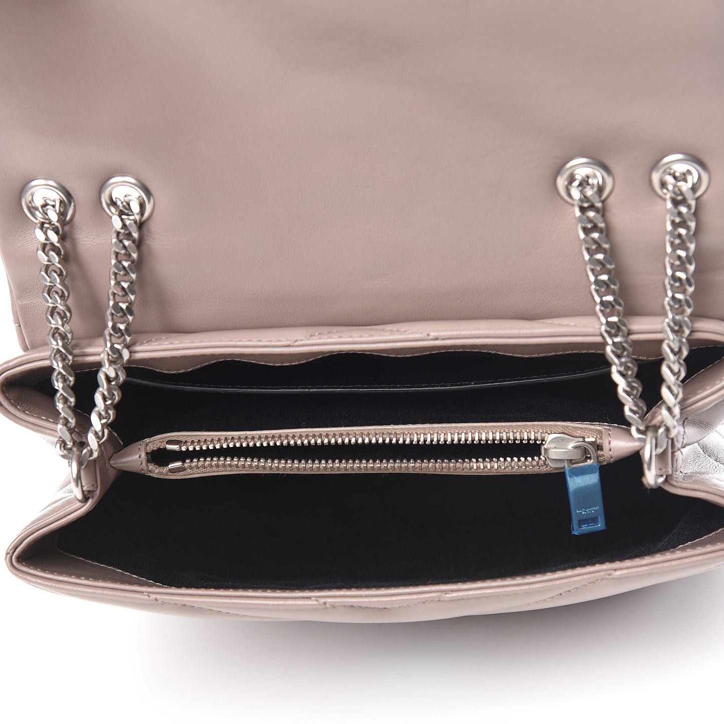 Calfskin Y Quilted Monogram Small Loulou Chain Satchel Taupe Sable