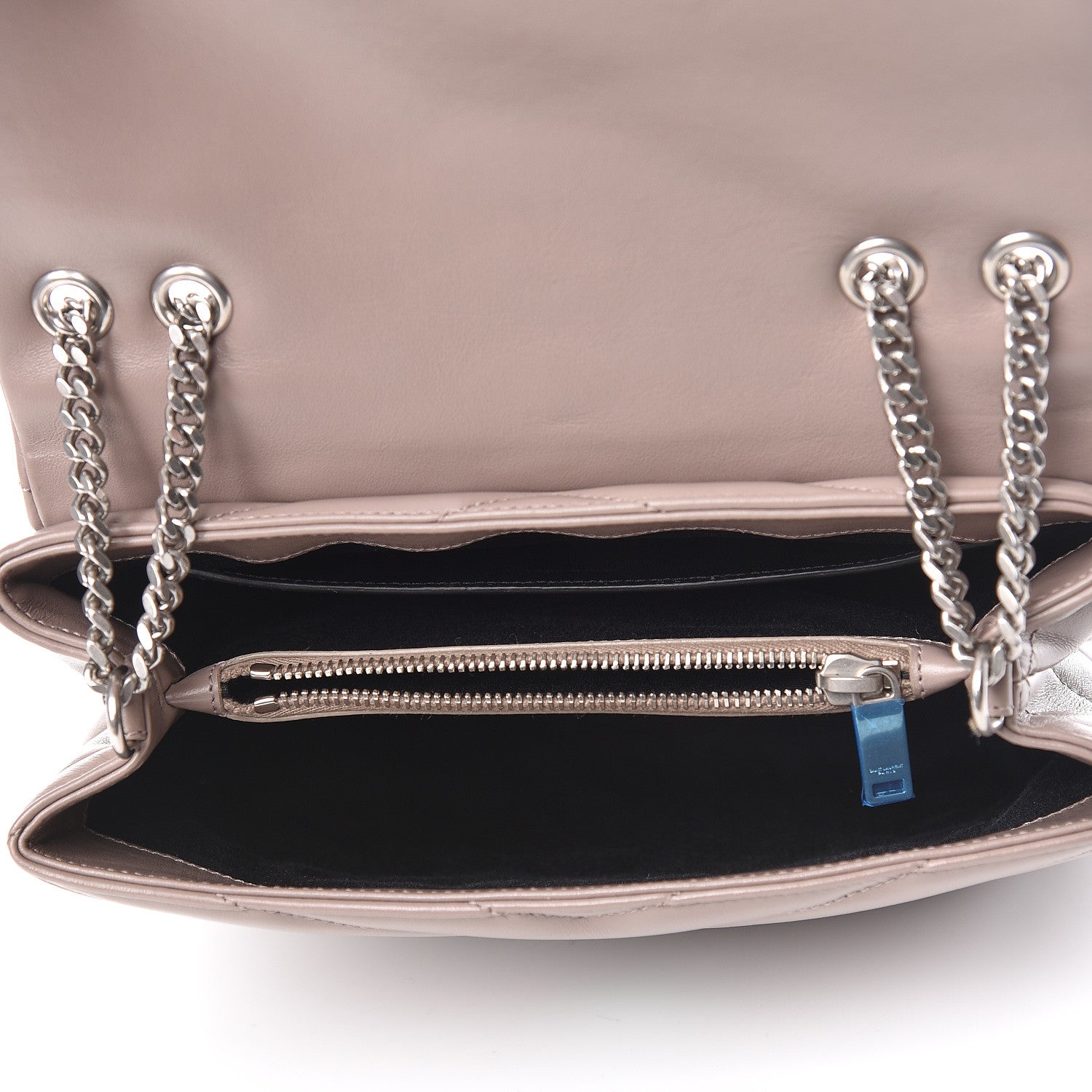 Saint Laurent Calfskin Y Quilted Monogram Small Loulou Chain Satchel Taupe Sable 5 of 10