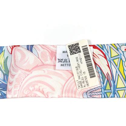 Hermes Silk La Danse Pacifique Twilly Bleu Ciel Vert Rose 2 of 4