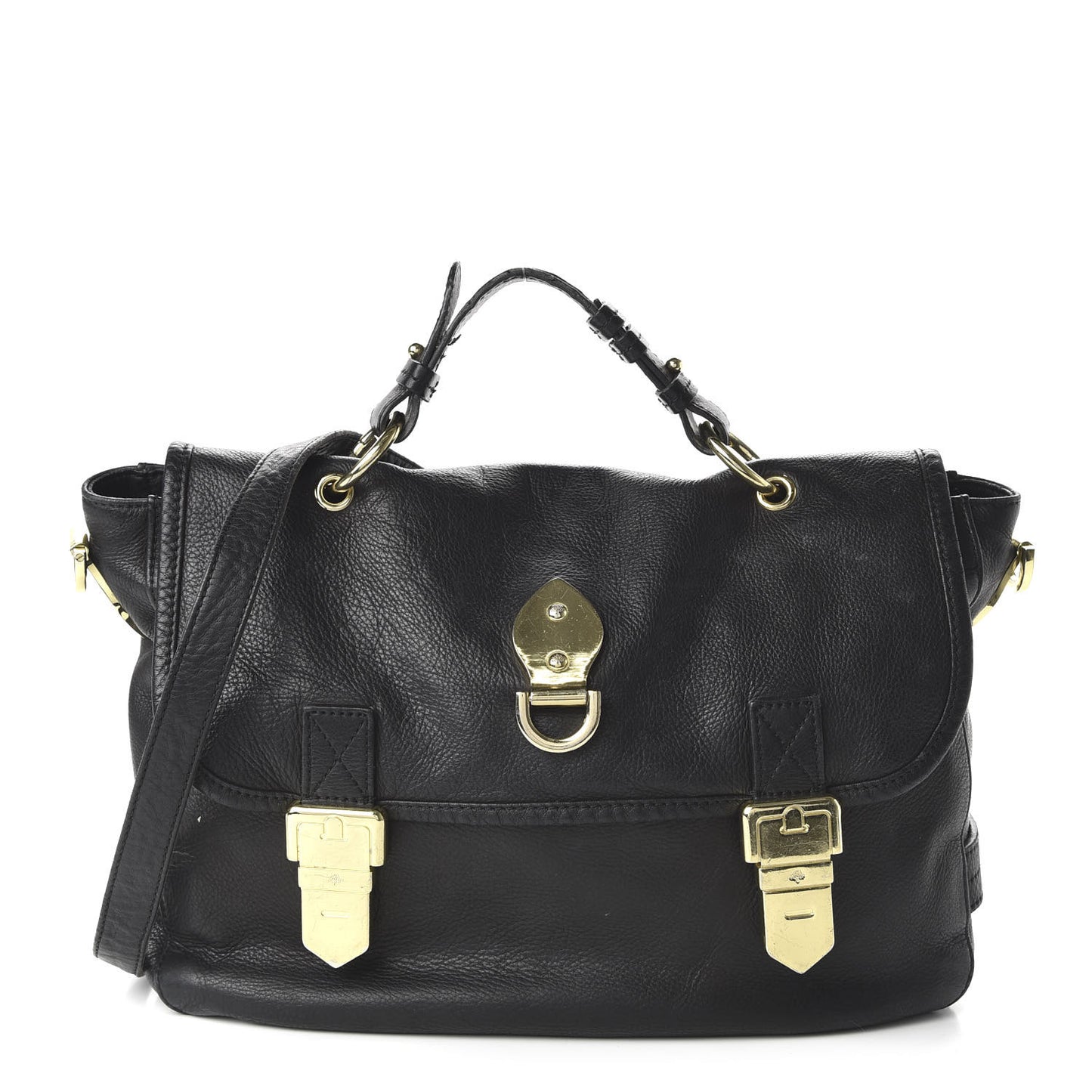 Soft Grain Calfskin Tillie Satchel Black
