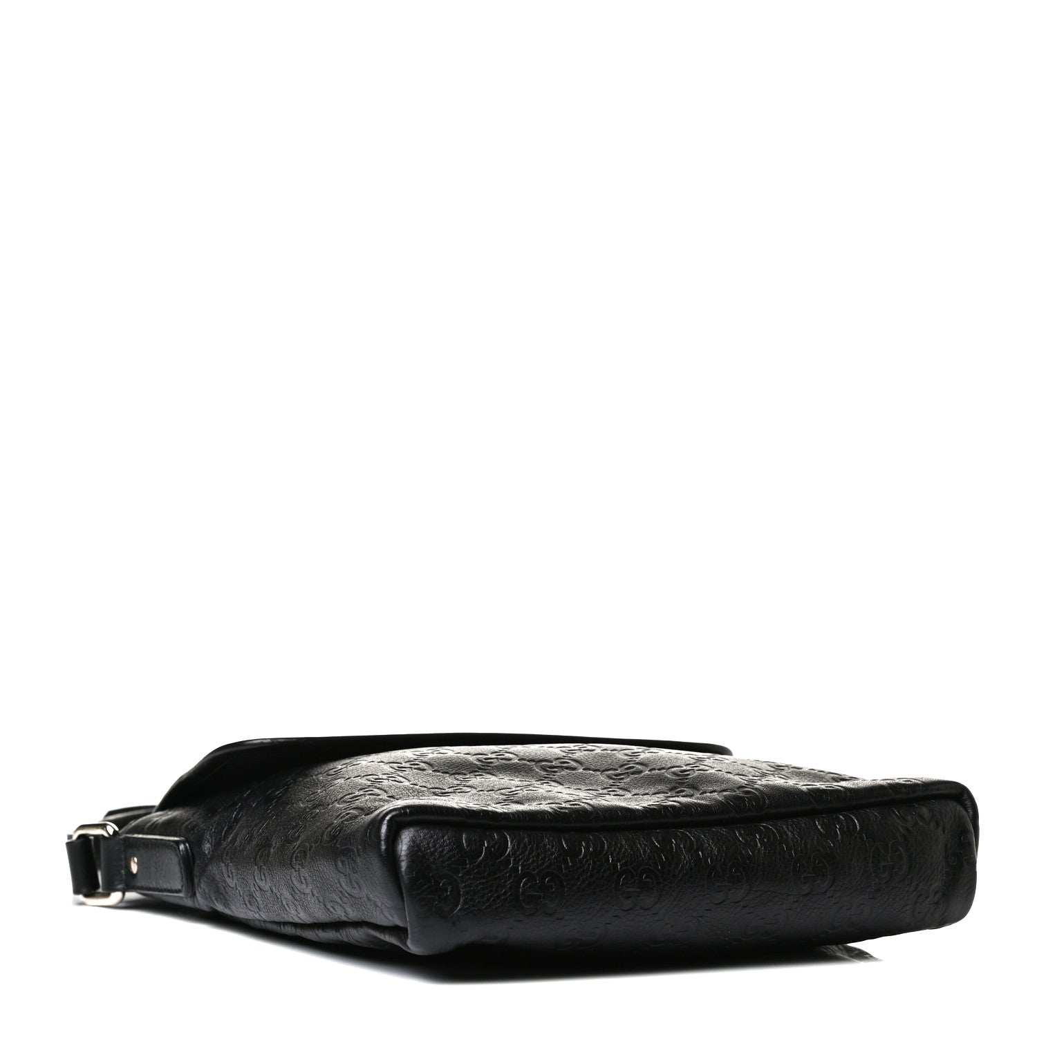 Gucci Guccissima Small Flap Messenger Bag Black 4 of 13