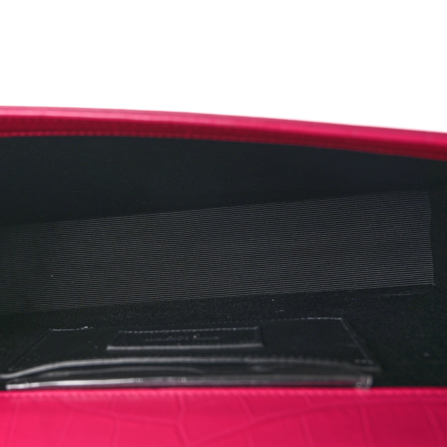 Calfskin Crocodile Embossed Medium Classic Monogram Kate Tassel Satchel Fuchsia