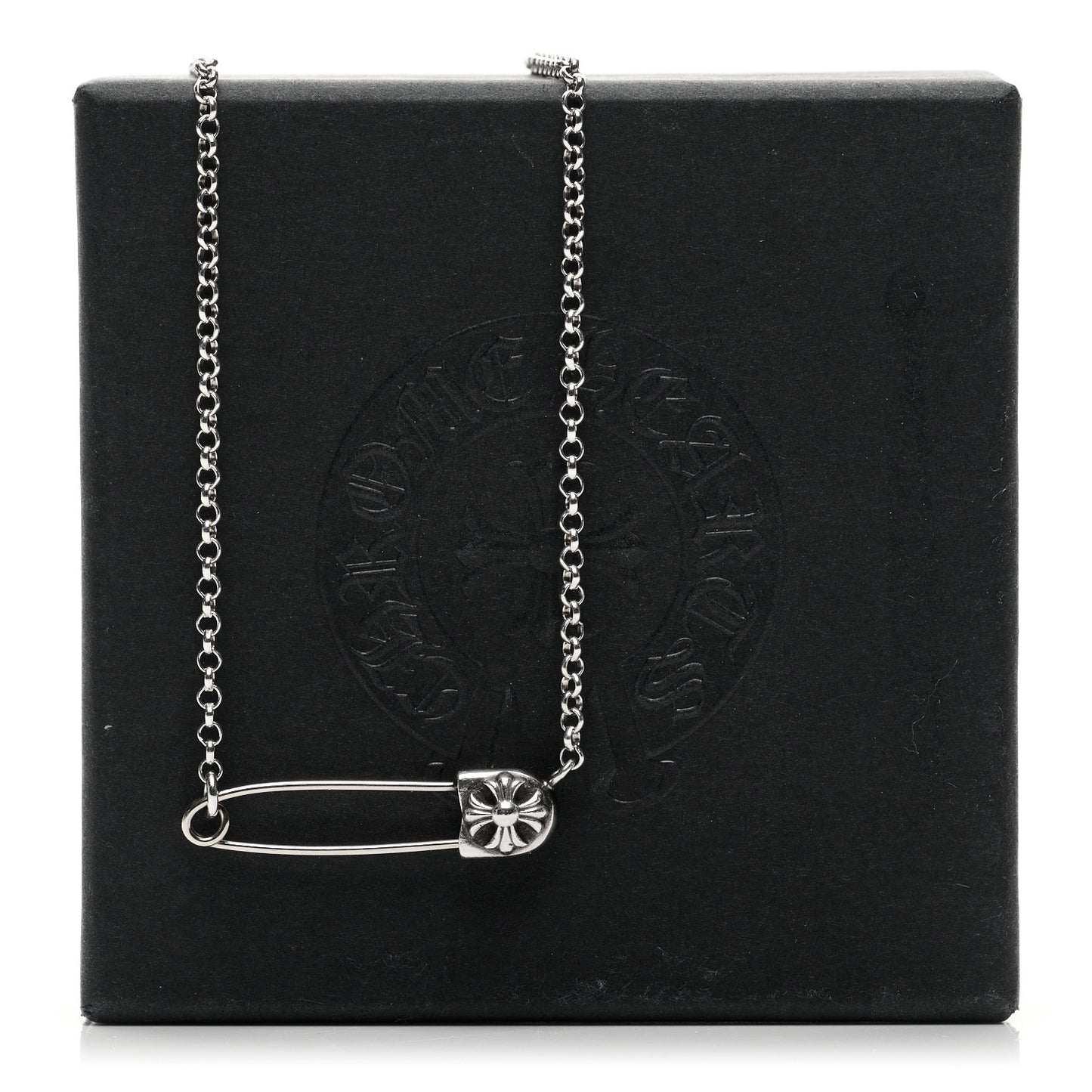 Sterling Silver Safety Pin Pendant Necklace