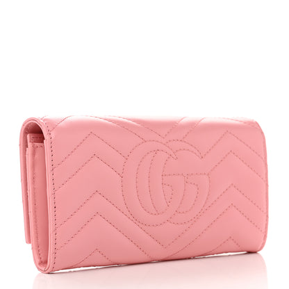 Gucci Calfskin Matelasse GG Marmont Continental Wallet Wild Rose 3 of 8