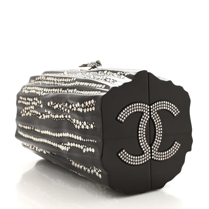 Chanel Plexiglass Strass Log CC Minaudiere Clutch Brown 3 of 9