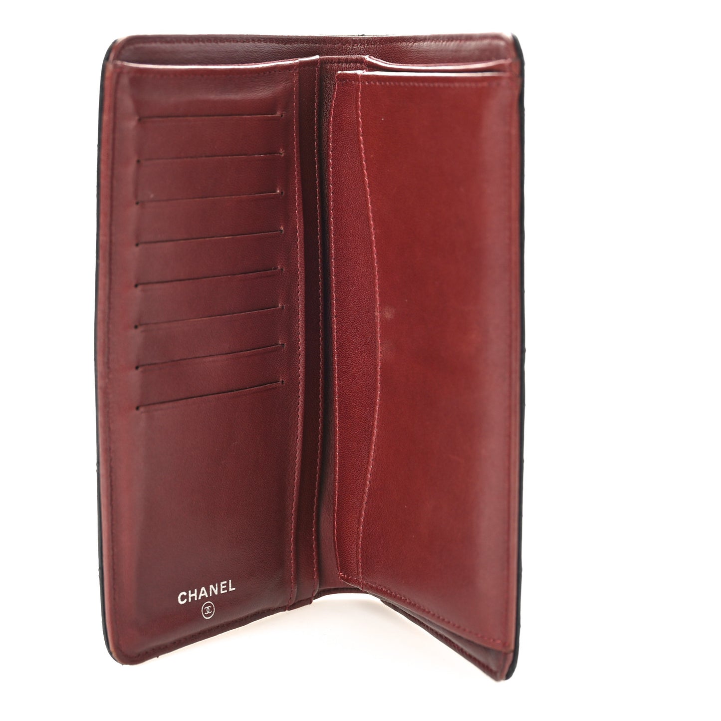 Lambskin Quilted Yen Wallet Black