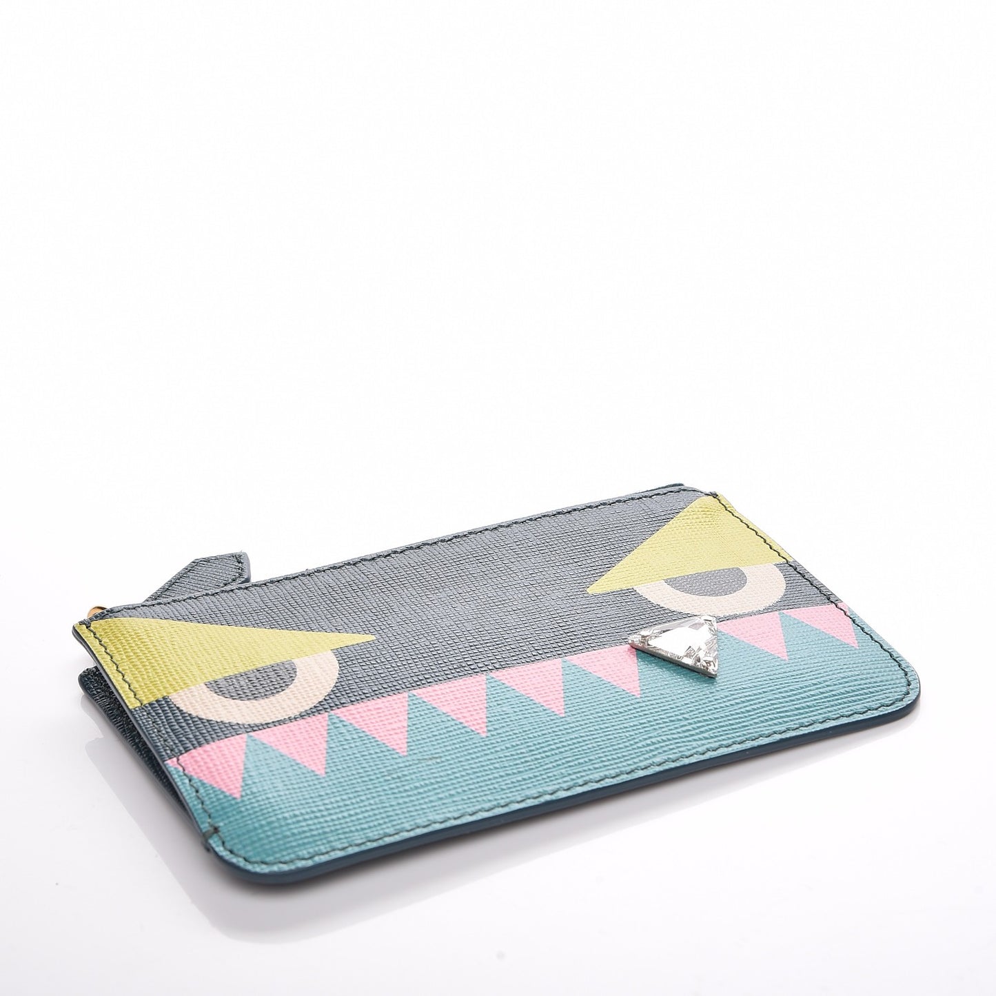 Vitello Crystal Tooth Monster Coin Pouch Key Case Oceano Multicolor