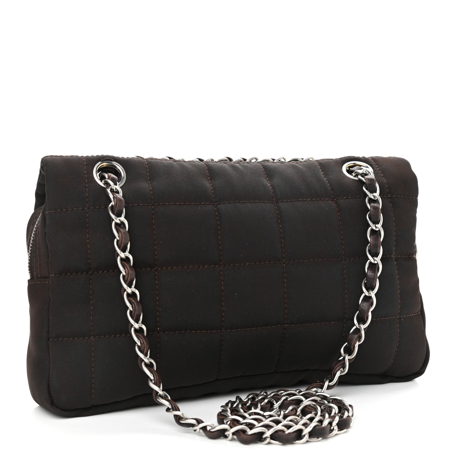 Chanel Nylon Square Quilted Flap Dark Brown 3 of 11