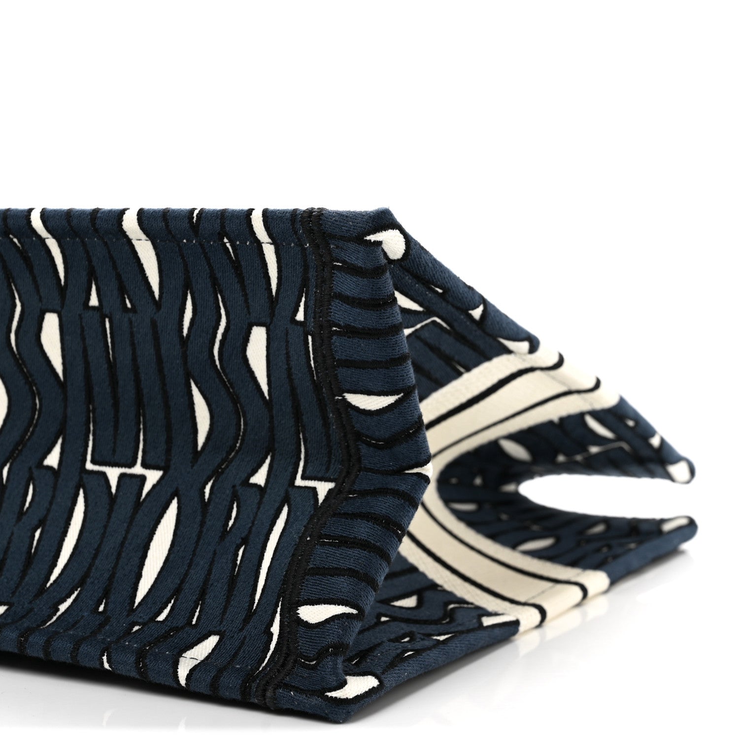 Christian Dior Canvas Embroidered Medium Miss Dior Graffiti Book Tote White Deep Blue 9 of 10