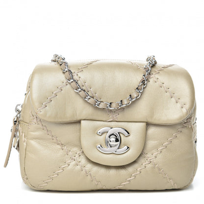 Chanel Metallic Lambskin Stitched New Mini Flap Gold 1 of 13