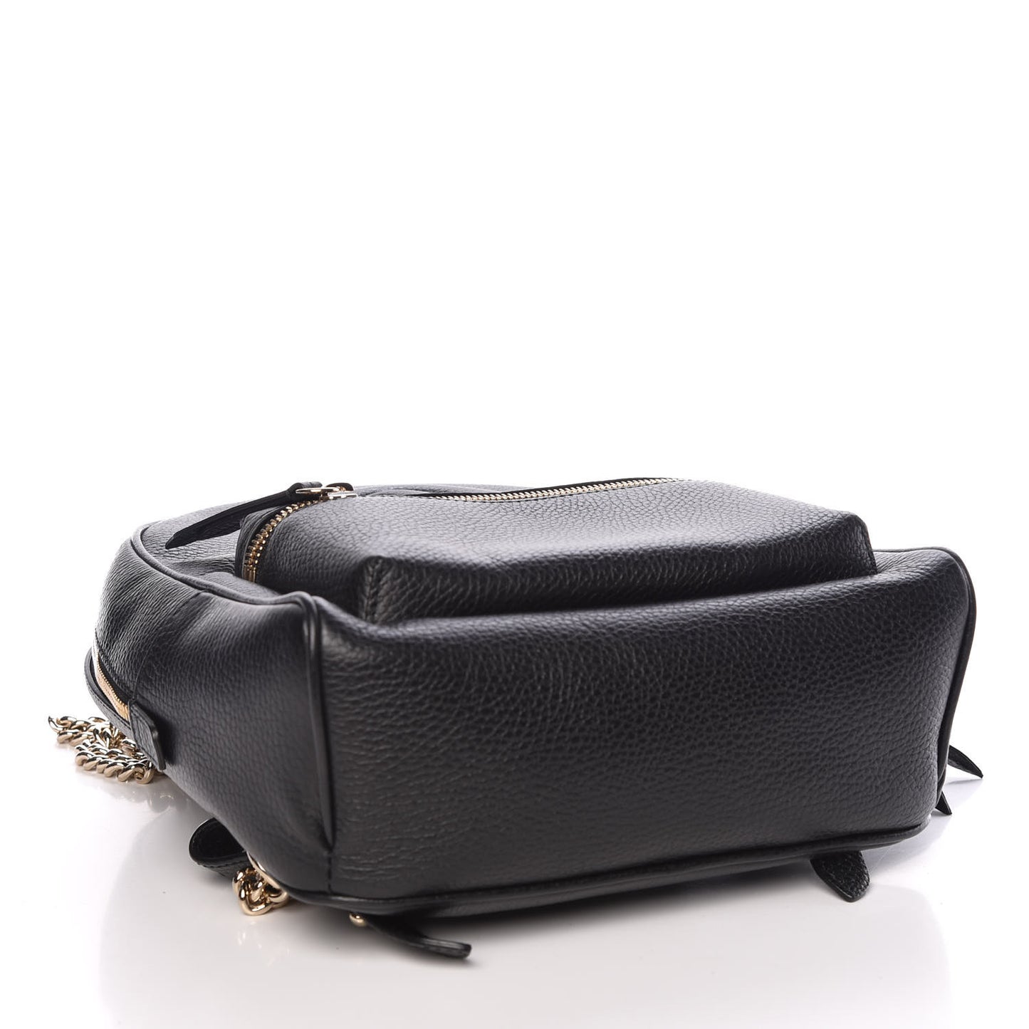 Pebbled Calfskin Soho Chain Backpack Black