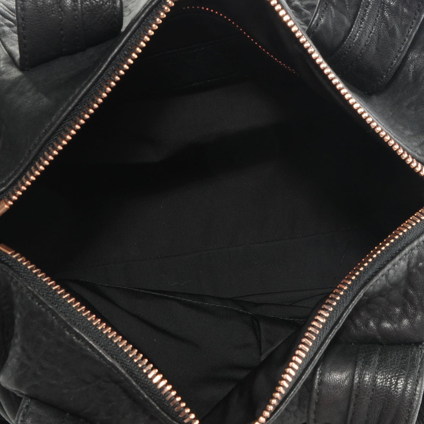 Leather Rocco w Rose Gold Hardware Black