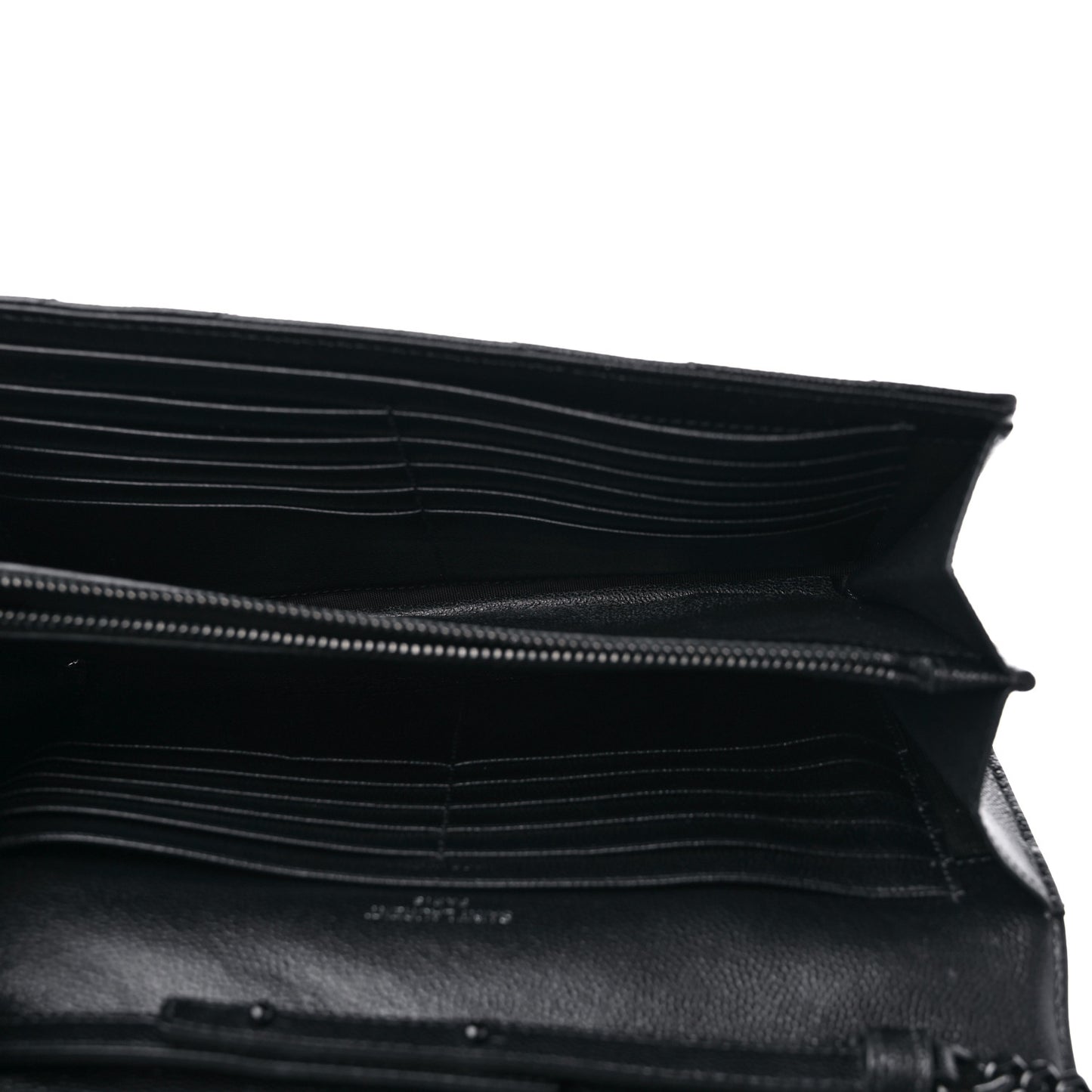 Grain De Poudre Matelasse Chevron Monogram Monochrome Chain Wallet Black