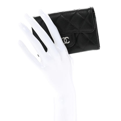 Chanel Caviar Quilted Flap Card Holder Wallet Black 2 of 11