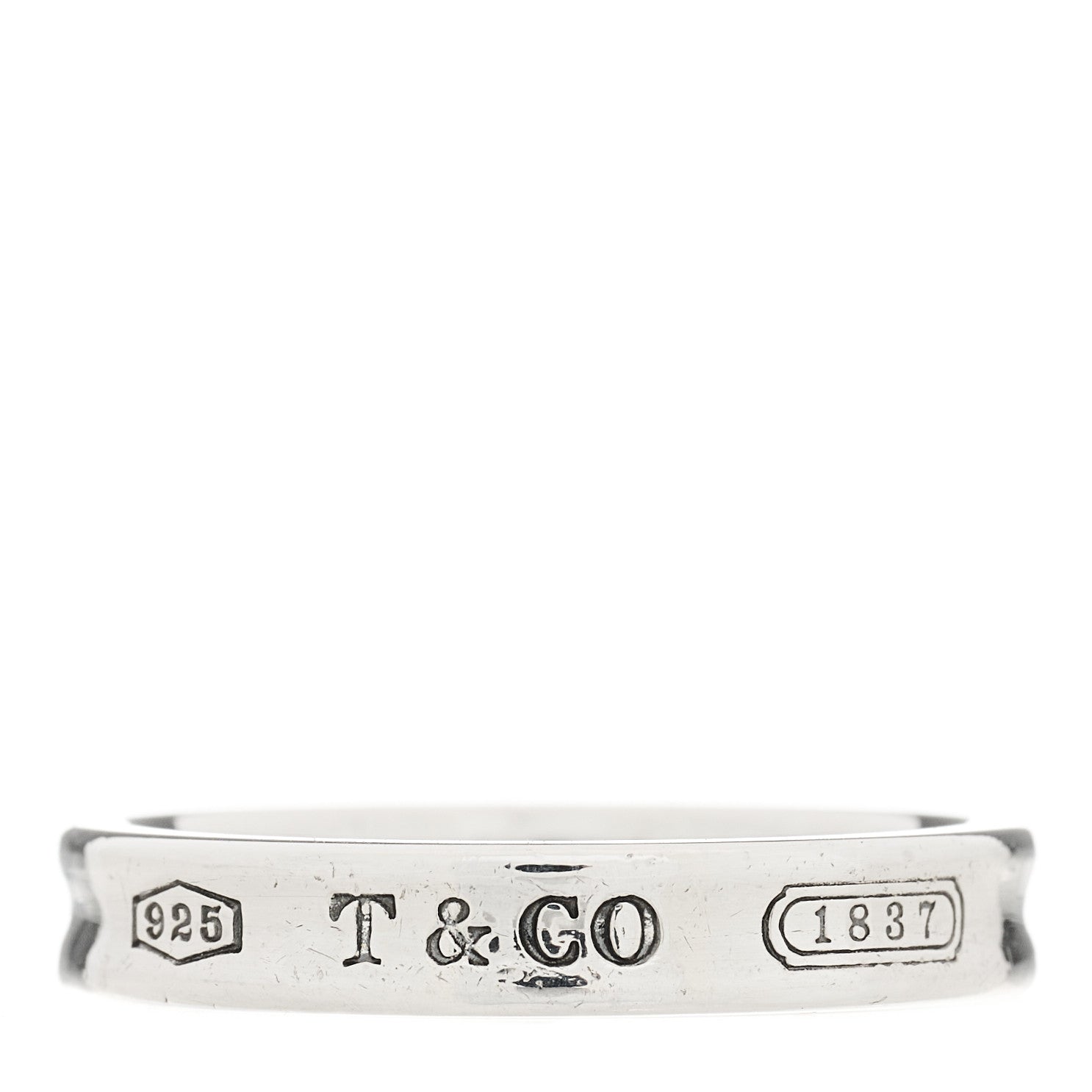 Tiffany Sterling Silver Narrow 1837 Band Ring 57 8 1 of 4