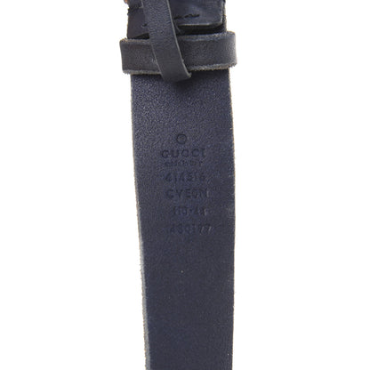 Gucci Cuoio Toscano Nickel Double G 30mm Belt 110 44 Blue 4 of 5