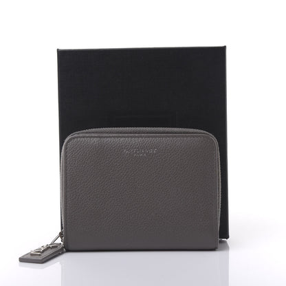 Saint Laurent Grained Calfskin Rive Gauche Compact Zip Around Wallet Fog 11 of 11