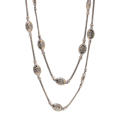 John Hardy Sterling Silver 18K Yellow Gold Jaisalmer Oval Station Necklace 1 of 4