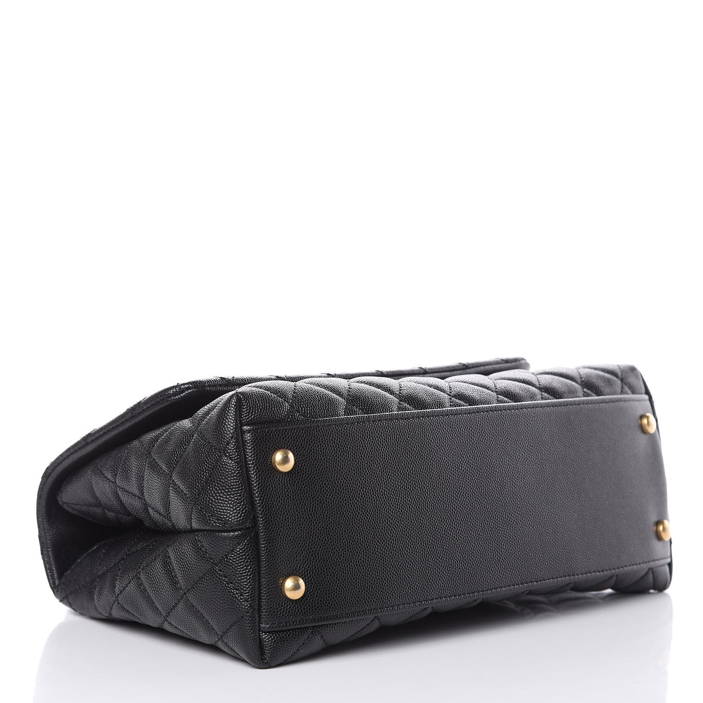 Caviar Quilted Small Coco Handle Flap Black
