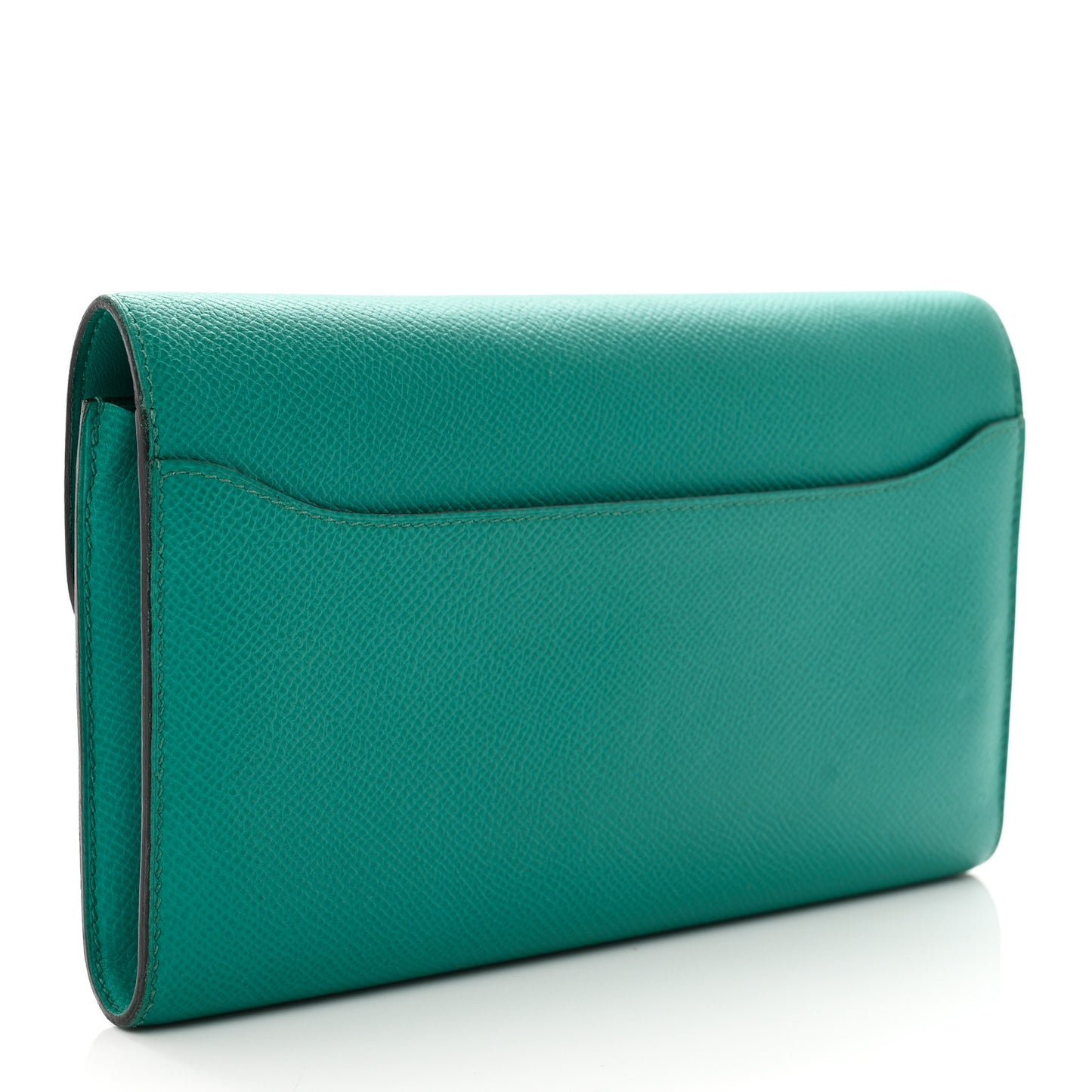 Epsom Enamel Constance Long Wallet Bleu Paon