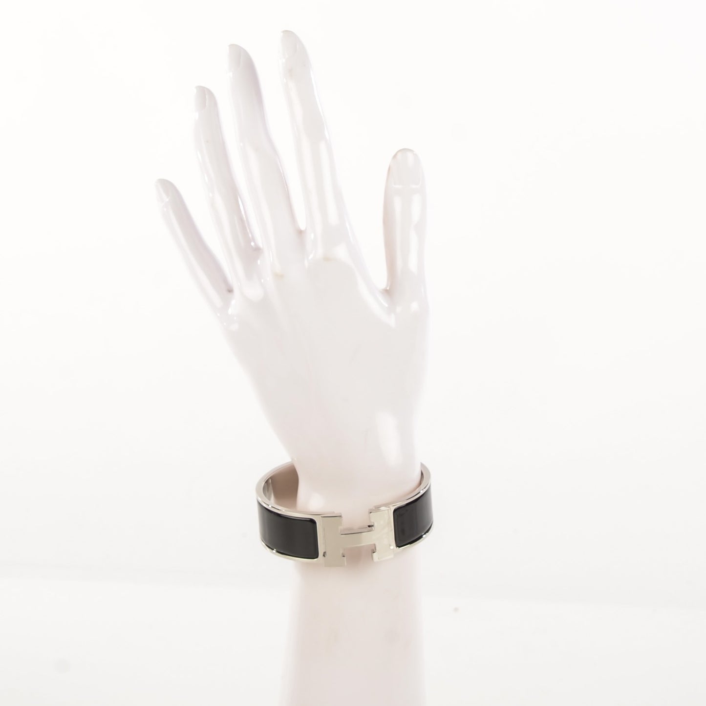 Enamel Wide Clic Clac H Bracelet Black