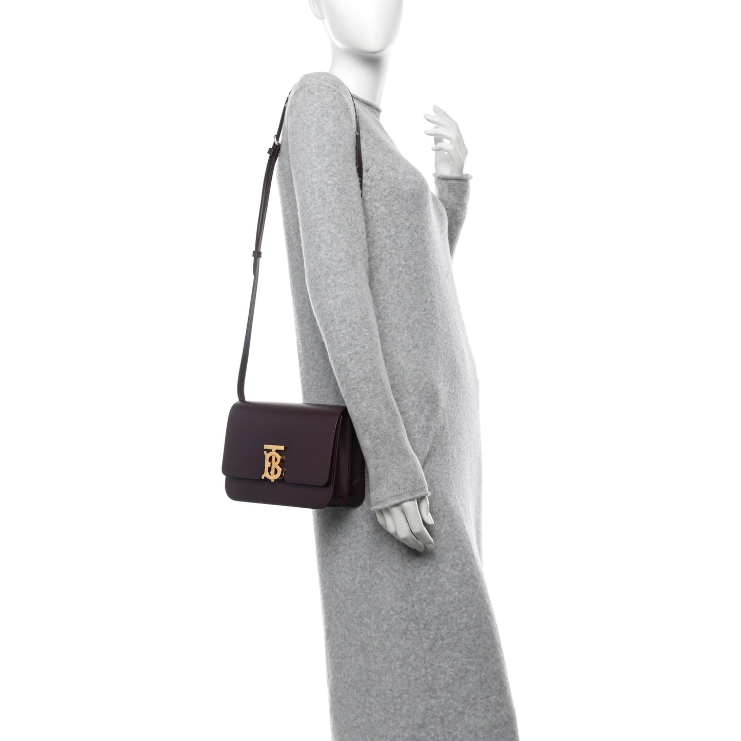 Calfskin Small TB Bag Deep Maroon