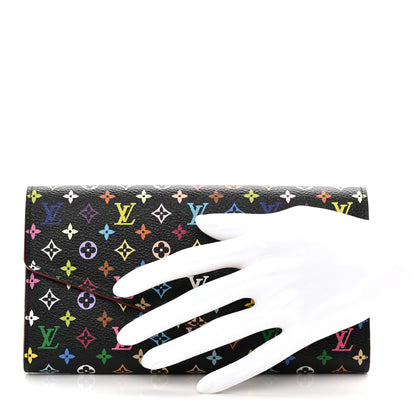Louis Vuitton Monogram Multicolor Sarah Wallet NM Black Grenade 2 of 8