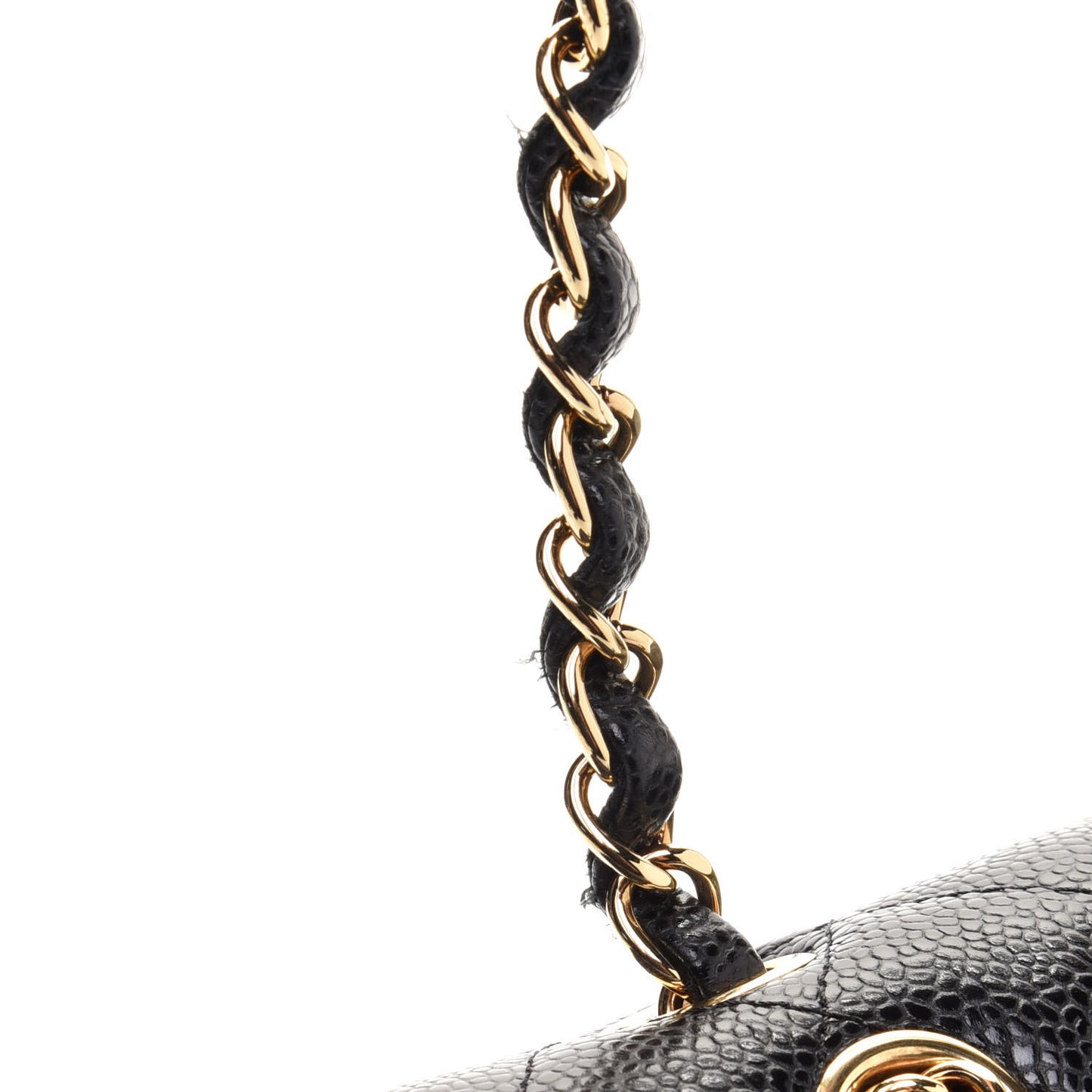 Caviar Quilted Small Double Flap Black