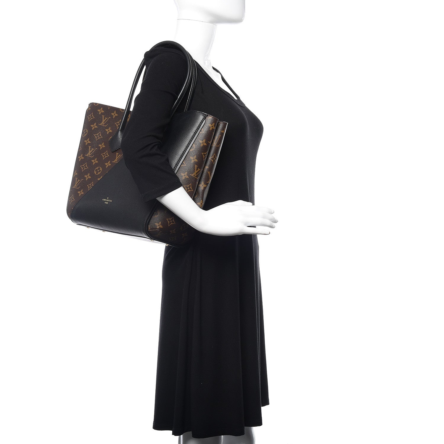 Louis Vuitton Calfskin Monogram Kimono Tote Black 2 of 8