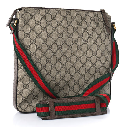 Gucci Soft GG Supreme Monogram Courrier Web Medium Flat Messenger Bag Beige New Acero Multicolor 3 of 10
