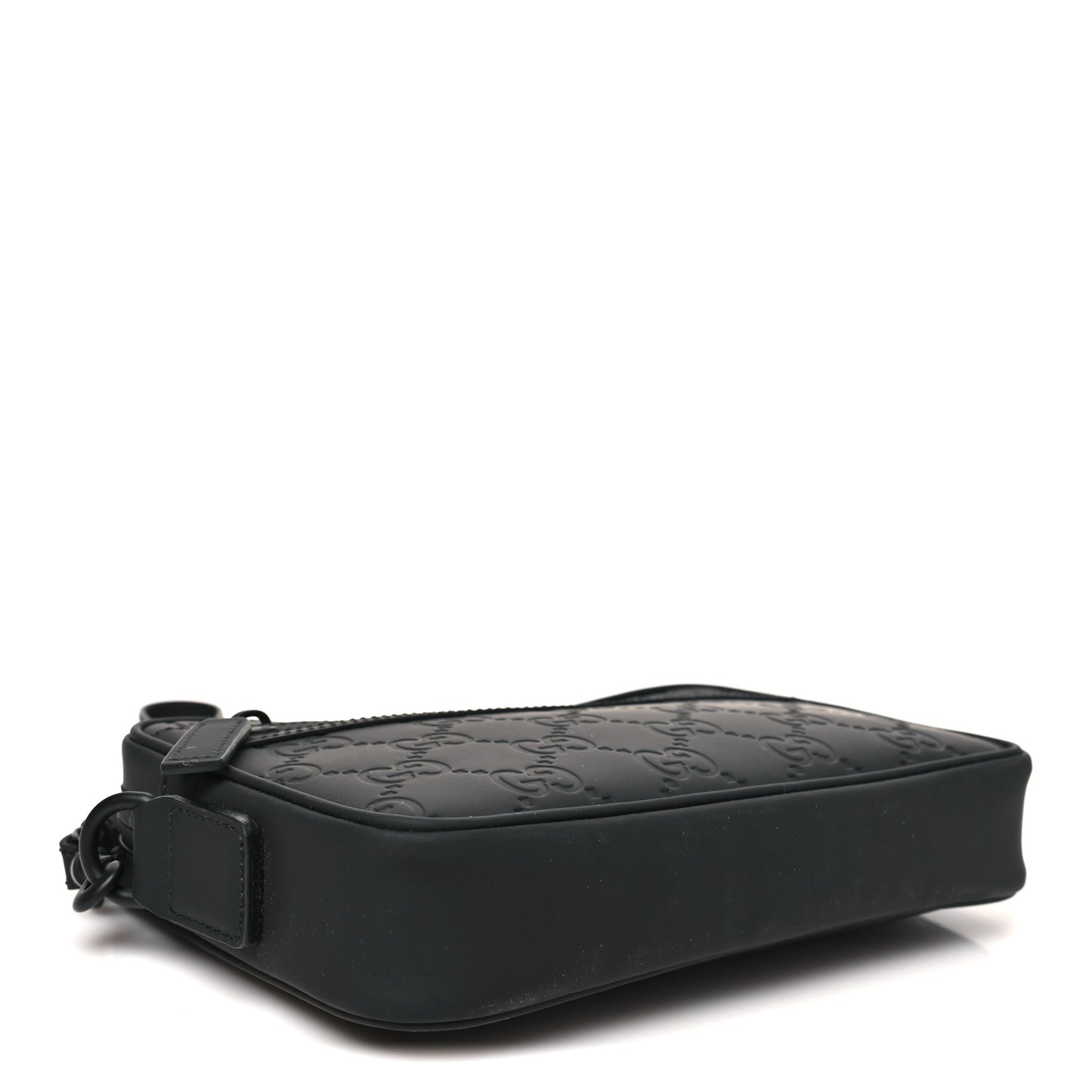 Rubber Effect Monogram GG Crossbody Bag Black