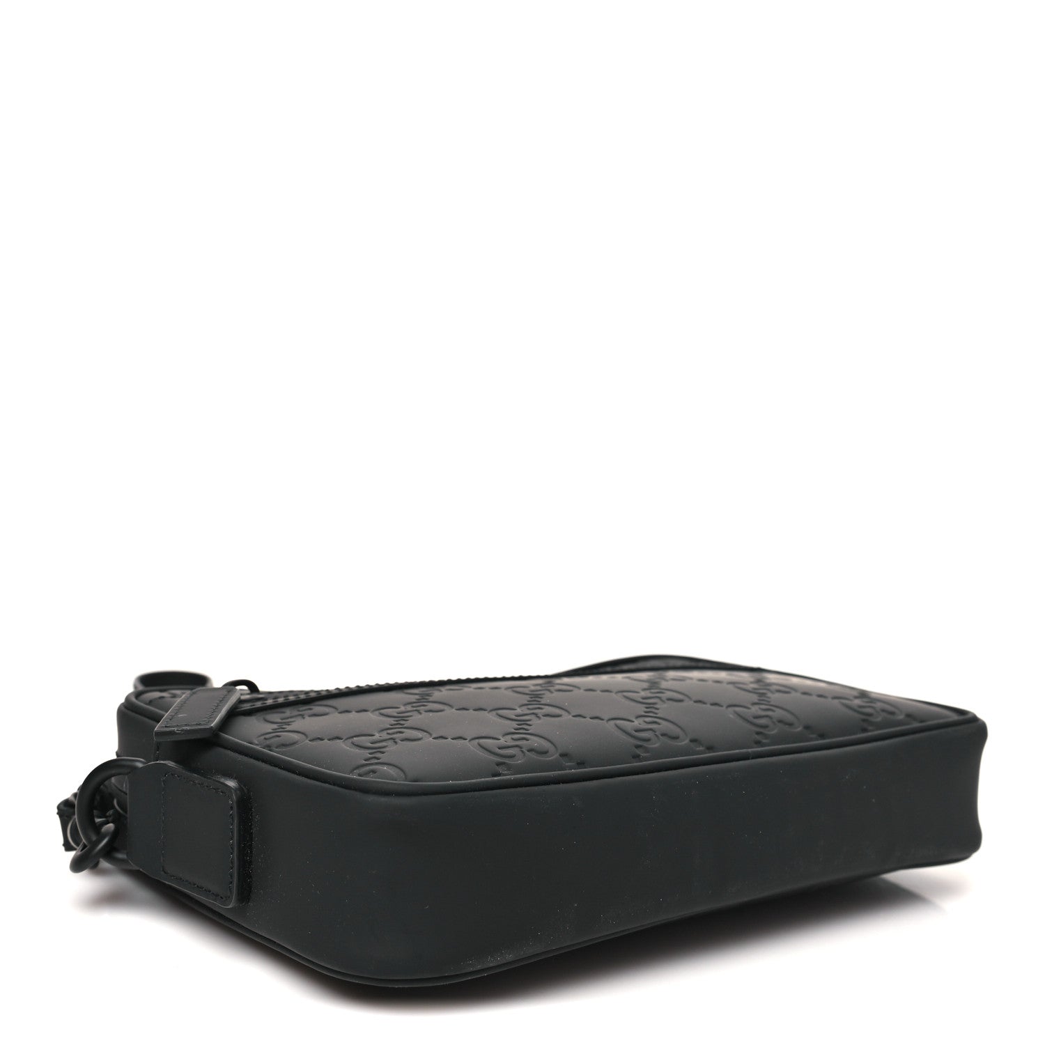 Gucci Rubber Effect Monogram GG Crossbody Bag Black 4 of 10