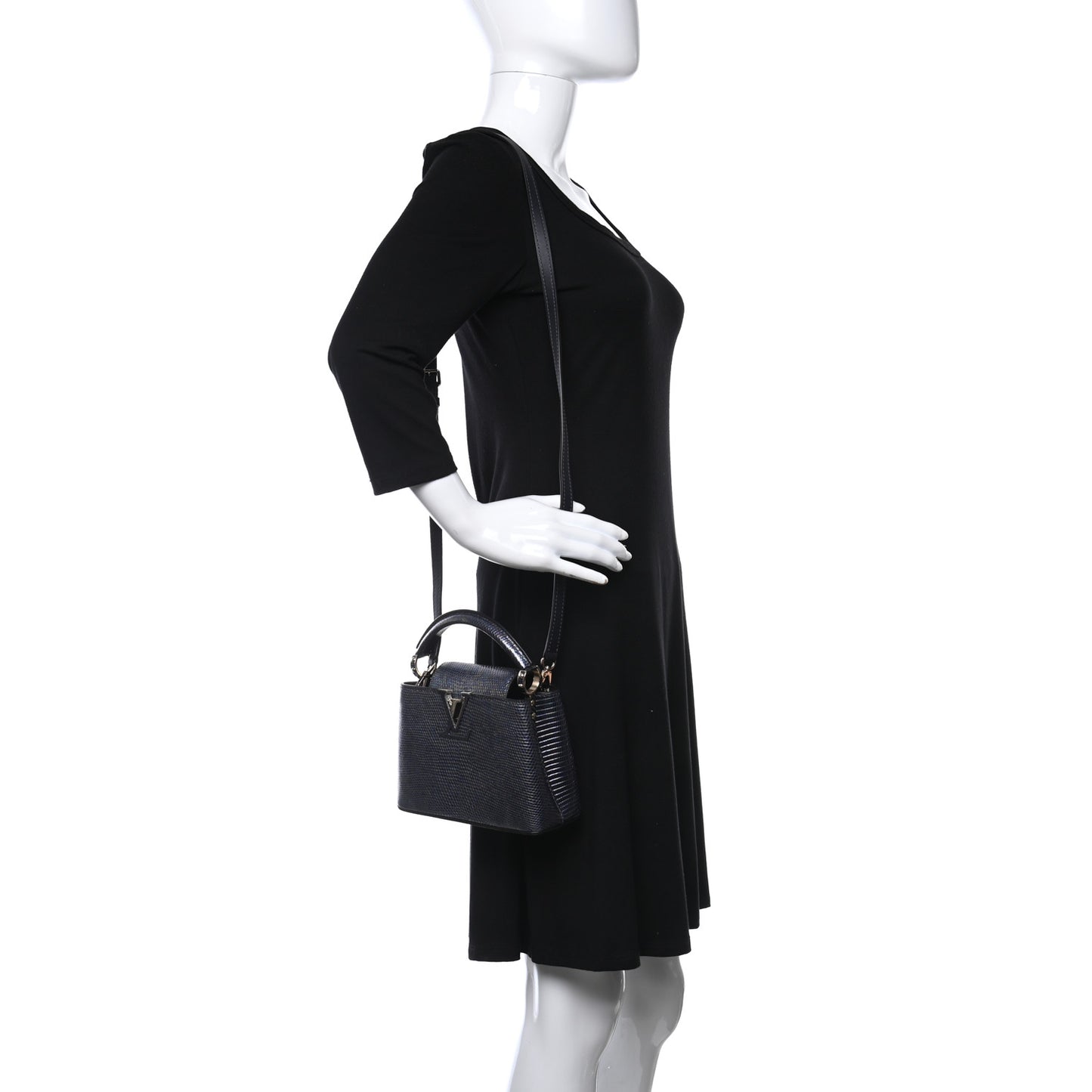 Lizard Capucines Mini Bleu Petrole