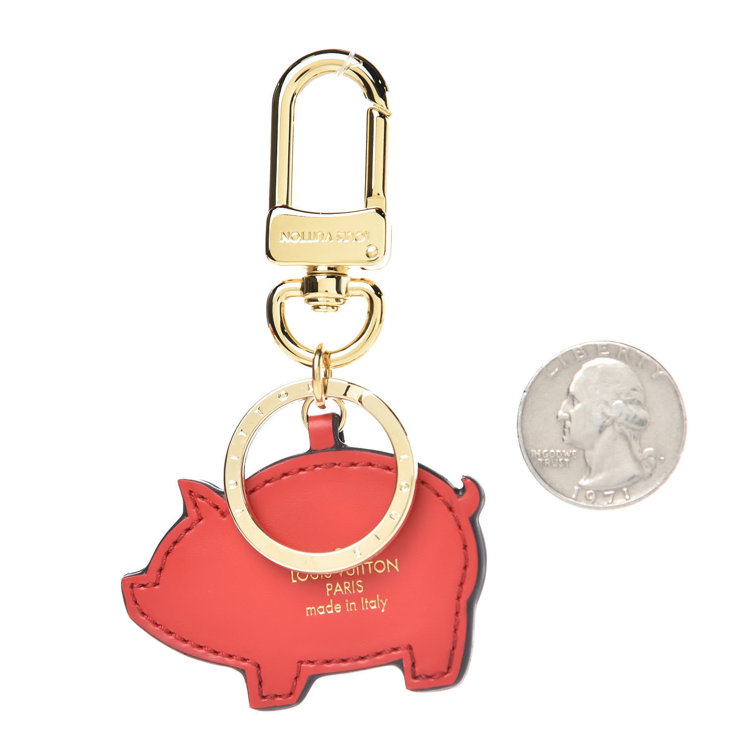 Louis Vuitton Calfskin Superstition Pig Bag Charm Key Holder Rose 2 of 3