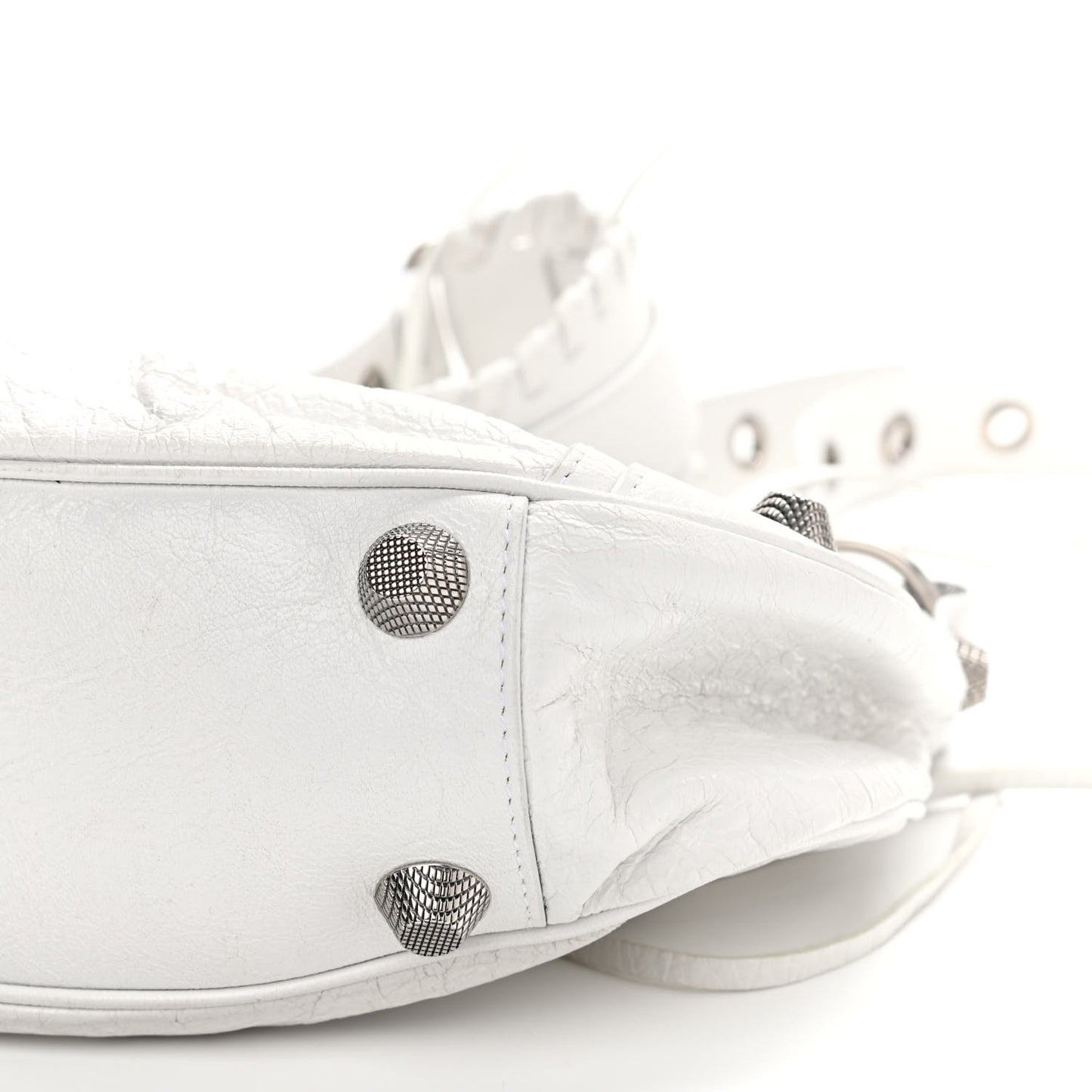 Agneau Arena Small Le Cagole Shoulder Bag Optic White