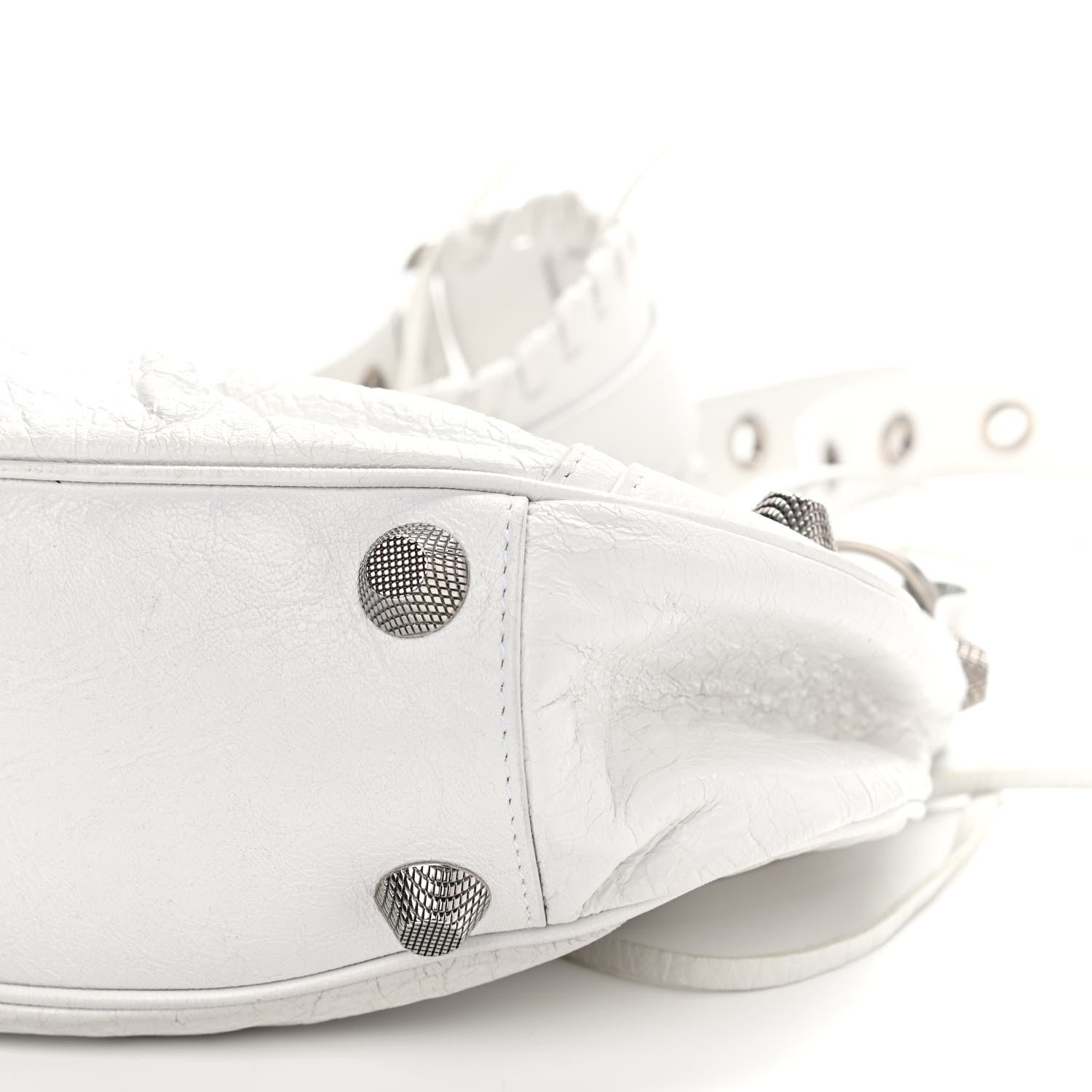 Balenciaga Agneau Arena Small Le Cagole Shoulder Bag Optic White 9 of 12