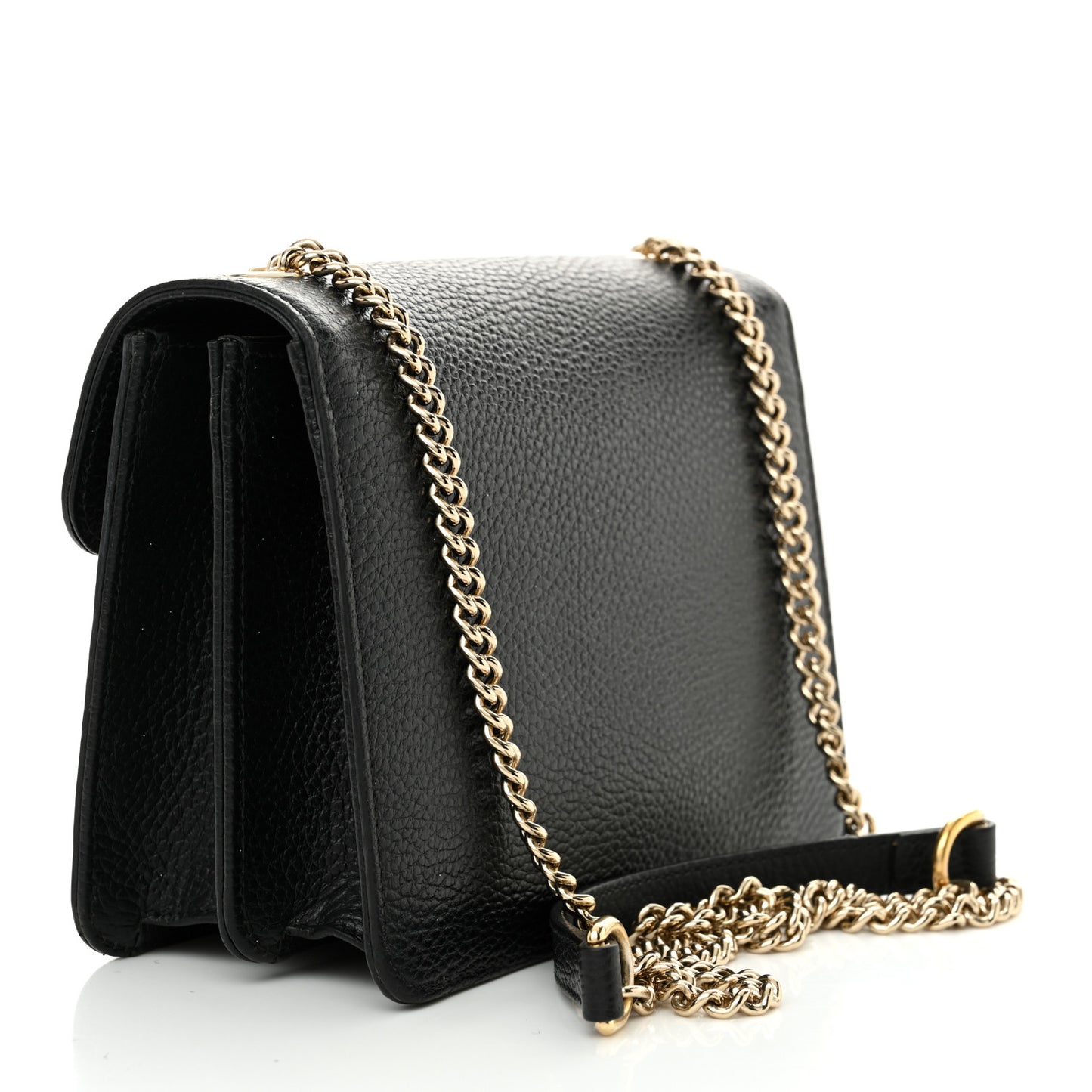 Dollar Calfskin Small Interlocking G Shoulder Bag Black